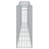 vidaXL Arched Gabion Baskets 7 pcs 400x30x80/100 cm Galvanised Iron