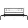 vidaXL Metal Bed Frame without Mattress with Headboard Black 193x203cm
