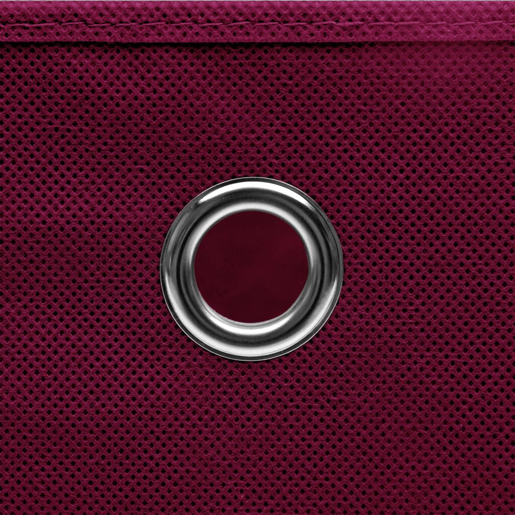 vidaXL Storage Boxes 4 pcs Non-woven Fabric 28x28x28 cm Dark Red