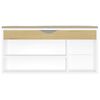vidaXL Shoe Bench with Cushion White and Sonoma Oak 104x30x49 cm Engineered Wood