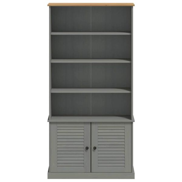 vidaXL Bookcase VIGO Grey 85x35x170 cm Solid Wood Pine