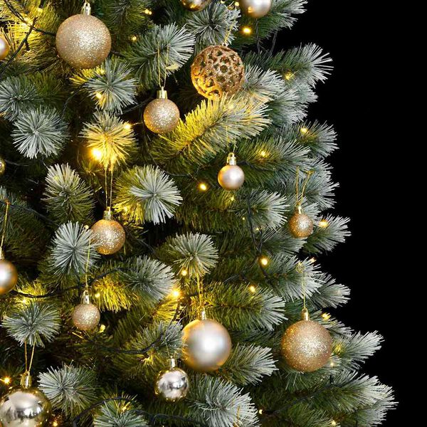 vidaXL Artificial Hinged Christmas Tree 150 LEDs & Ball Set 150 cm