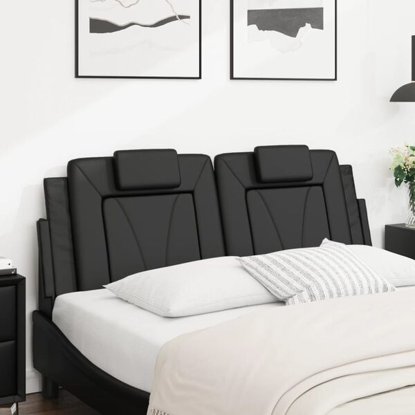 vidaXL Headboard Cushion "Viana" Black 153 cm Faux Leather