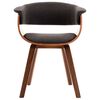 vidaXL Dining Chair Grey Bent Wood and Fabric