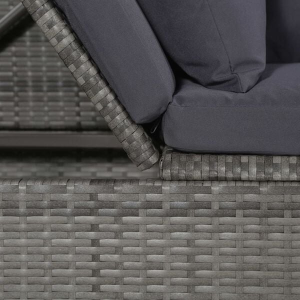 vidaXL Garden Bed Grey 200x60 cm Poly Rattan
