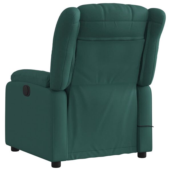 vidaXL Electric Massage Recliner Chair Dark Green Fabric