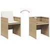 vidaXL 9 Piece Garden Dining Set with Cushions Beige Poly Rattan