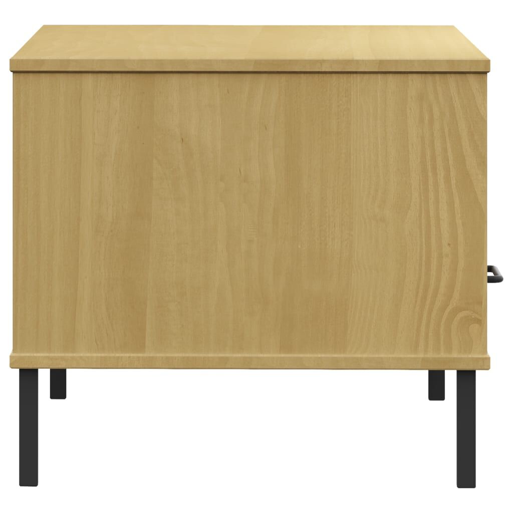 vidaXL Coffee Table with Metal Legs Brown 85x50x45cm Solid Wood OSLO