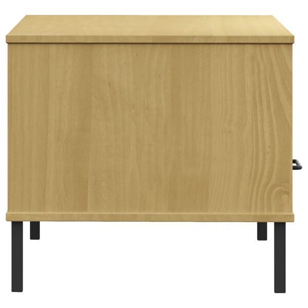 vidaXL Coffee Table with Metal Legs Brown 85x50x45cm Solid Wood OSLO