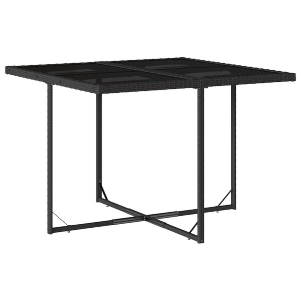 vidaXL 9 Piece Garden Dining Set with Cushions Black Poly Rattan