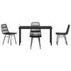vidaXL Garden Dining Set 5 pcs Black Powder-Coated Steel
