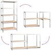 vidaXL 5-Layer Shelves 3 pcs Silver Steel&Engineered Wood