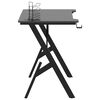 vidaXL Gaming Desk with Y Shape Legs Black 110x60x75 cm