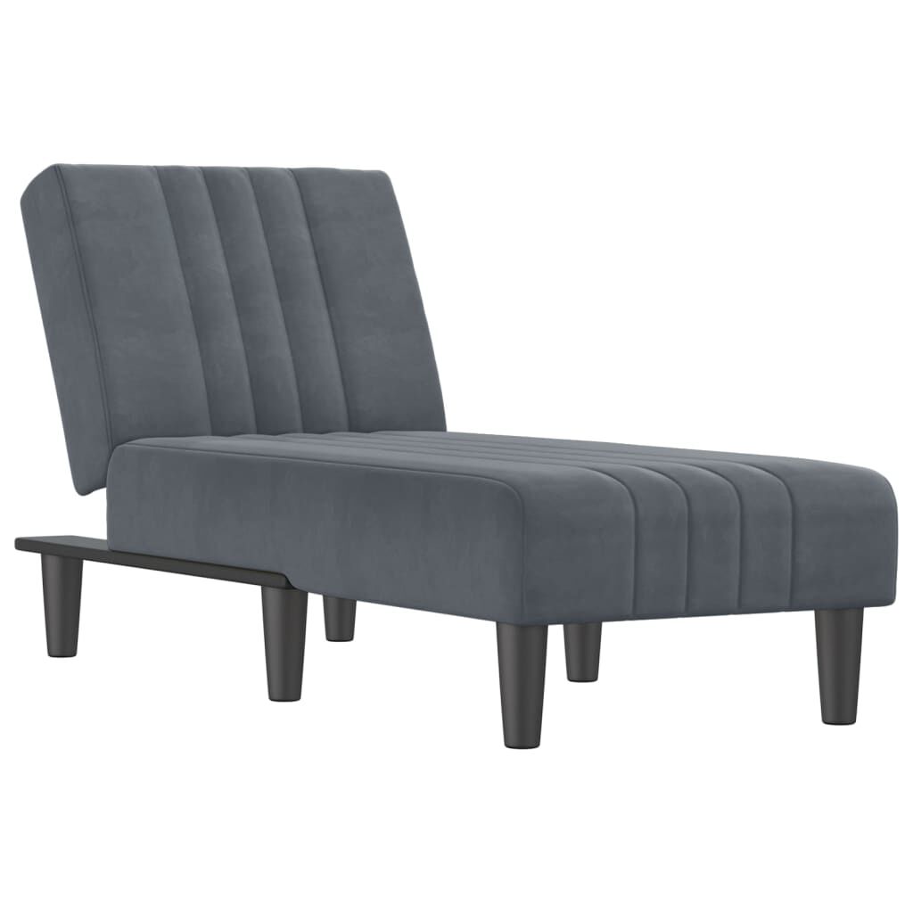 vidaXL Chaise Longue Dark Grey Velvet