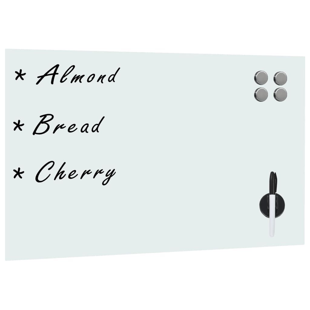 vidaXL Wall Mounted Magnetic Whiteboard Glass 60x40 cm