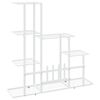 vidaXL Flower Stand 94.5x25x88 cm White Metal