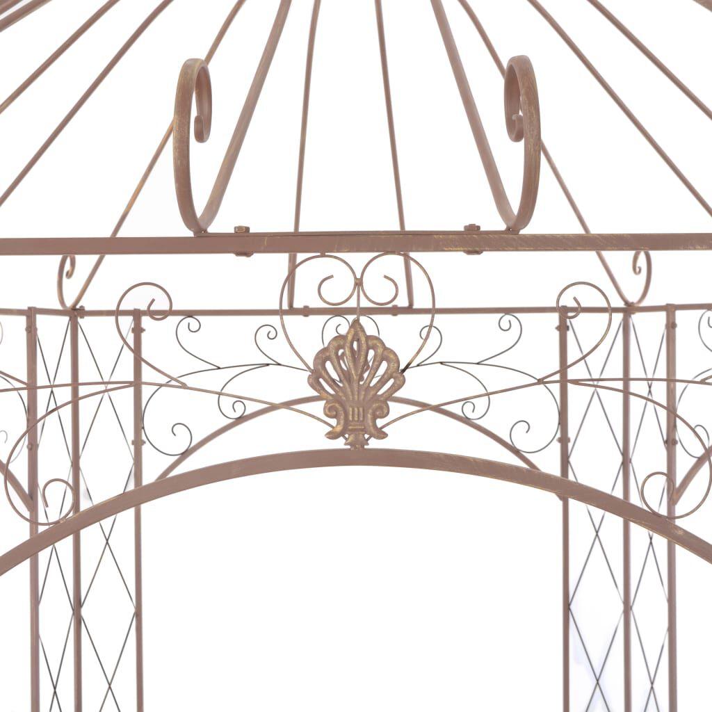 vidaXL Garden Pavilion Antique Brown 3 m Iron