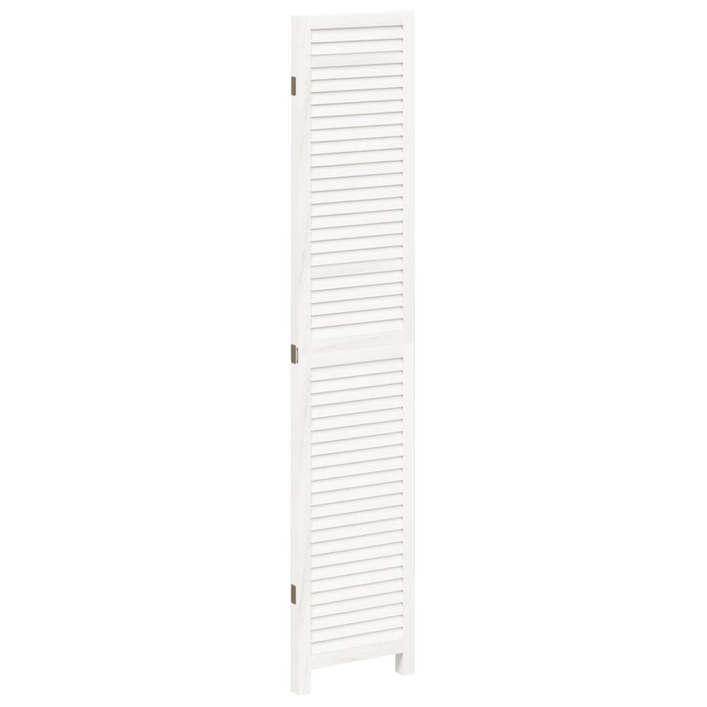 vidaXL Room Divider 3 Panels White Solid Wood Paulownia