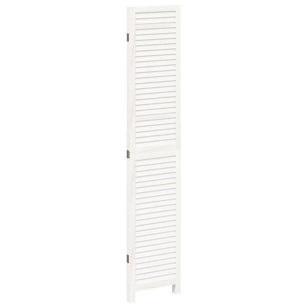 vidaXL Room Divider 3 Panels White Solid Wood Paulownia