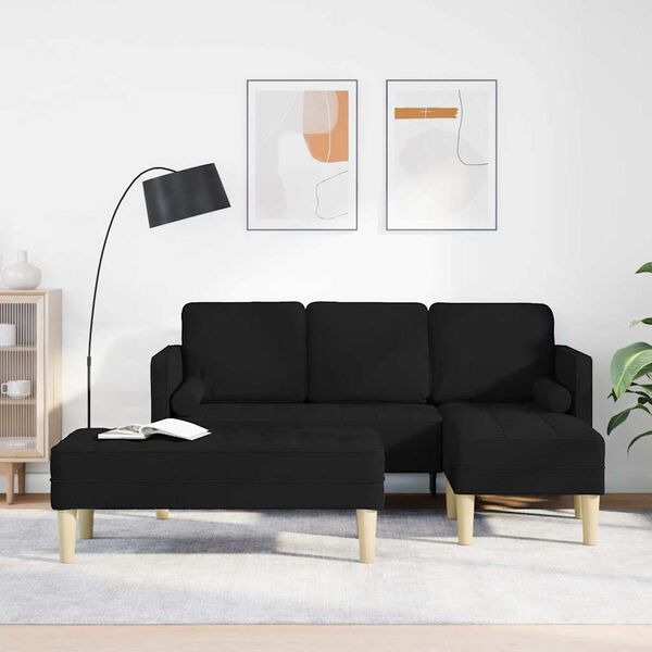 vidaXL Sofa Set 2 pcs Black 173 x 131 x 67 cm Fabric