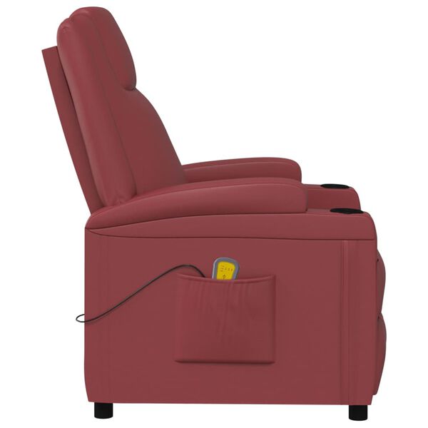 vidaXL Massage Chair Wine Red Faux Leather