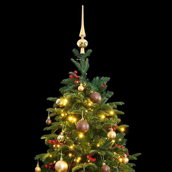 vidaXL Artificial Hinged Christmas Tree 300 LEDs & Ball Set 180 cm