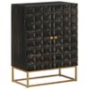 vidaXL Sideboard Black 55x34x75 cm Solid Wood Mango and Iron