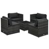 vidaXL 5 Piece Garden Lounge Set with Cushions Poly Rattan Grey