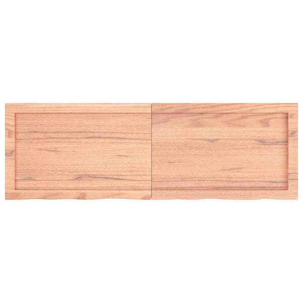 vidaXL Wall Shelf Light Brown 120x40x(2-4) cm Treated Solid Wood Oak