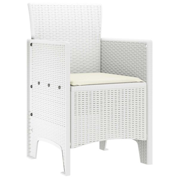 vidaXL Garden Chair 2 pcs White 53 x 49 x 85 cm PP