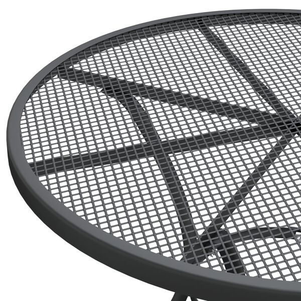 vidaXL Garden Table Ø80x72 cm Expanded Metal Mesh Anthracite