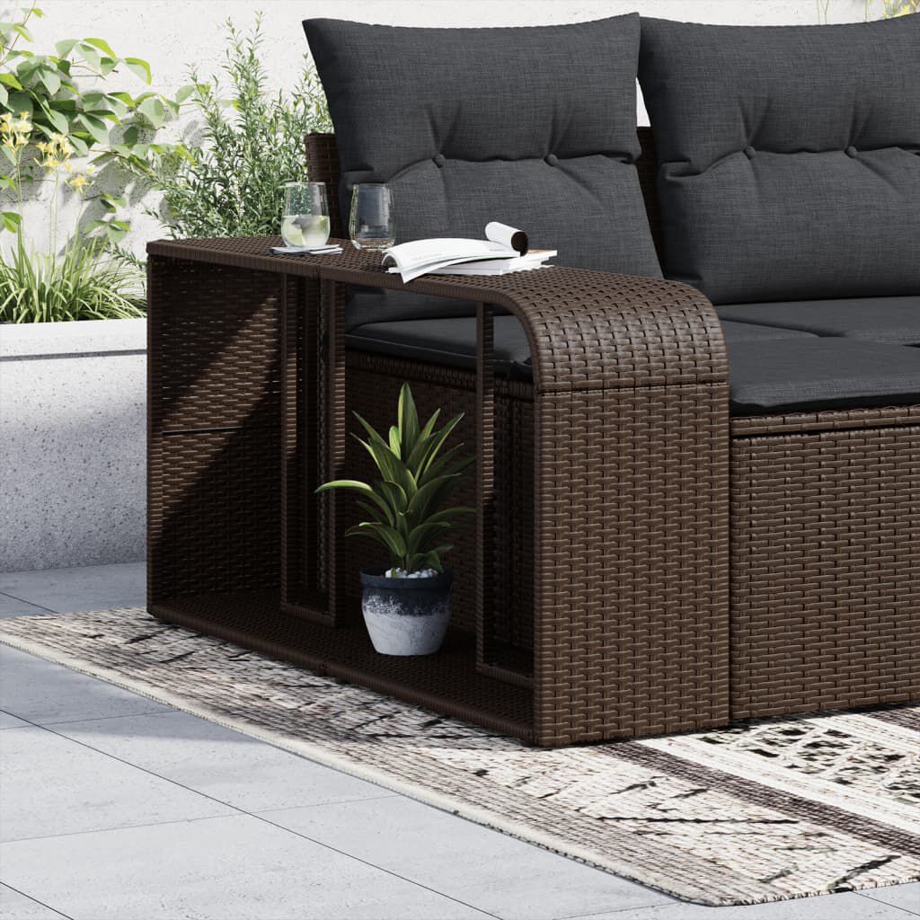 vidaXL Storage Shelves 2 pcs Brown Poly Rattan