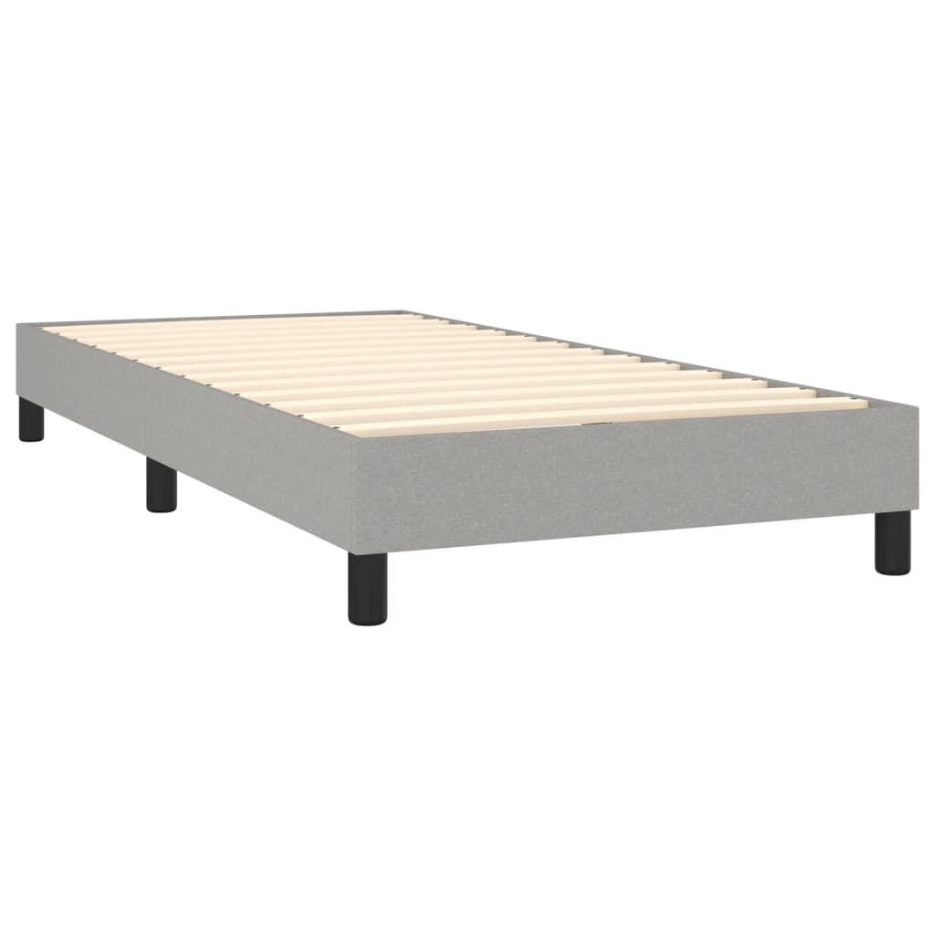 vidaXL Box Spring Bed with Mattress Light Grey 100x203 cm Twin XL Fabric
