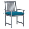 vidaXL Garden Chairs with Cushions 8 pcs Solid Acacia Wood Grey