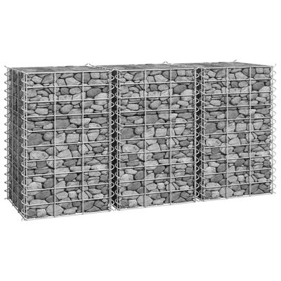 vidaXL Gabion Raised Beds 3 pcs 30x30x50 cm Iron