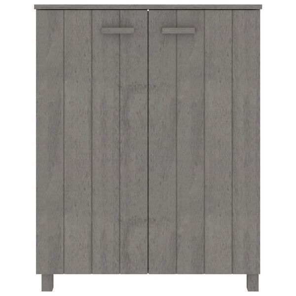 vidaXL Shoe Cabinet HAMAR Light Grey 85x40x108 cm Solid Wood Pine