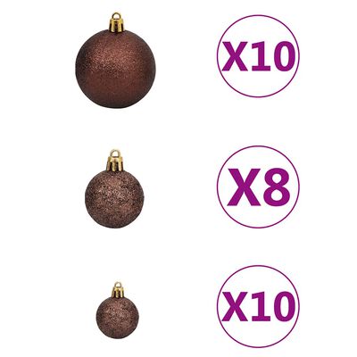 vidaXL Artificial Pre-lit Christmas Tree with Ball Set White 210 cm