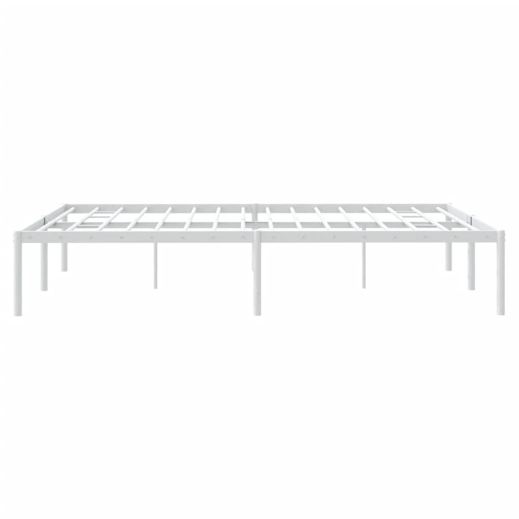 vidaXL Metal Bed Frame without Mattress White 150x200cm