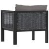vidaXL Sectional Corner Sofa with Left Armrest Poly Rattan Anthracite