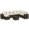 vidaXL 8 Piece Garden Sofa Set with Cushions Brown Poly Rattan