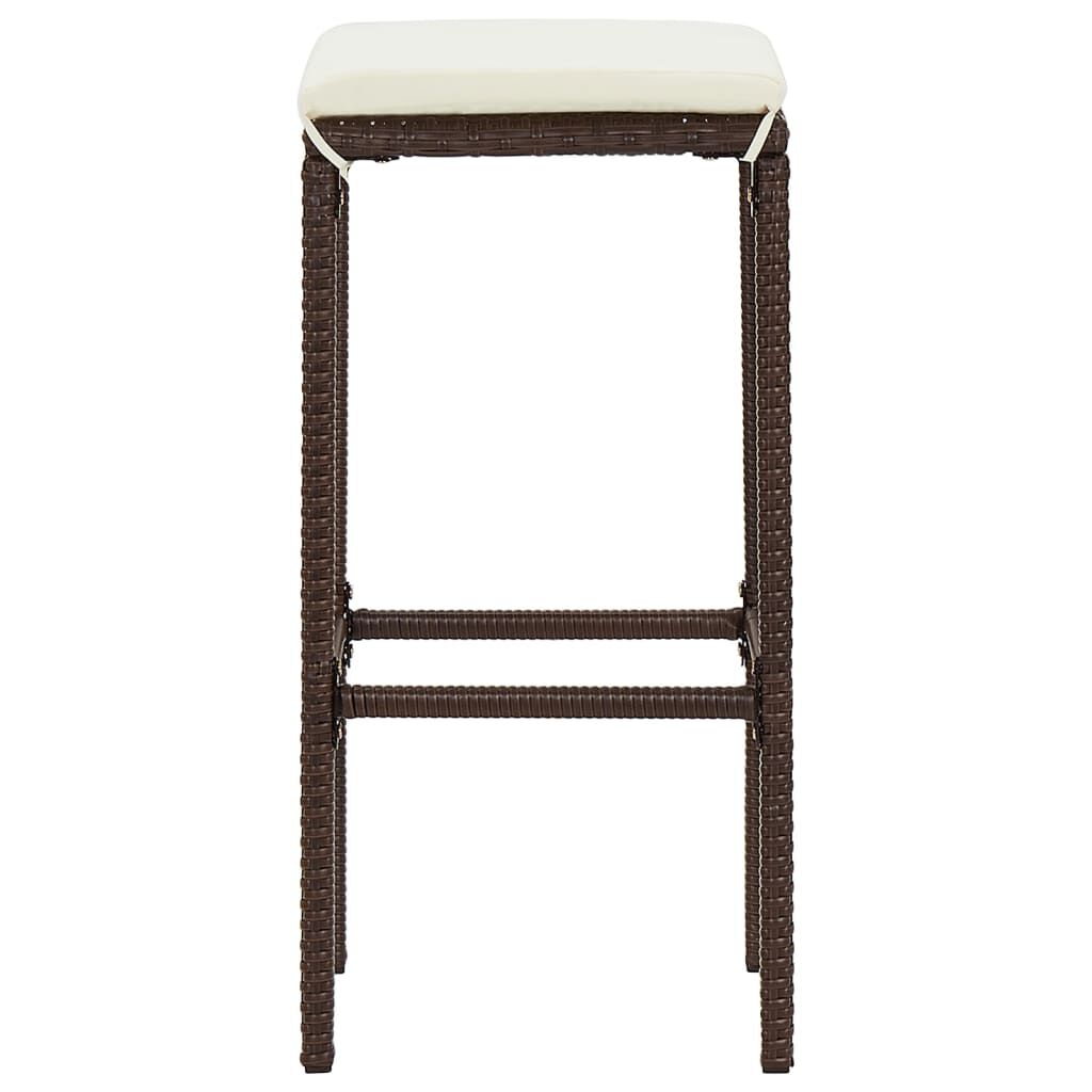 vidaXL 7 Piece Garden Bar Set Brown Solid Wood Acacia and Poly Rattan
