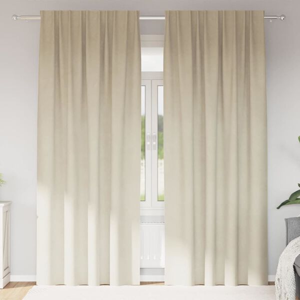 vidaXL Blackout Curtains 2 pcs Cream 140 x 225 cm Velvet