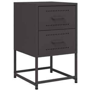 vidaXL Bedside Cabinet Black 36x39x60.5 cm Steel