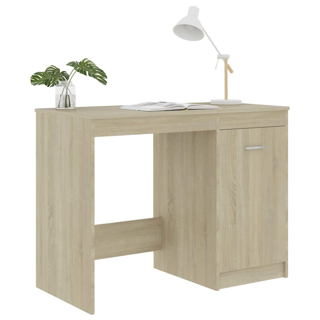 vidaXL Desk Sonoma Oak 100x50x76 cm Engineered Wood