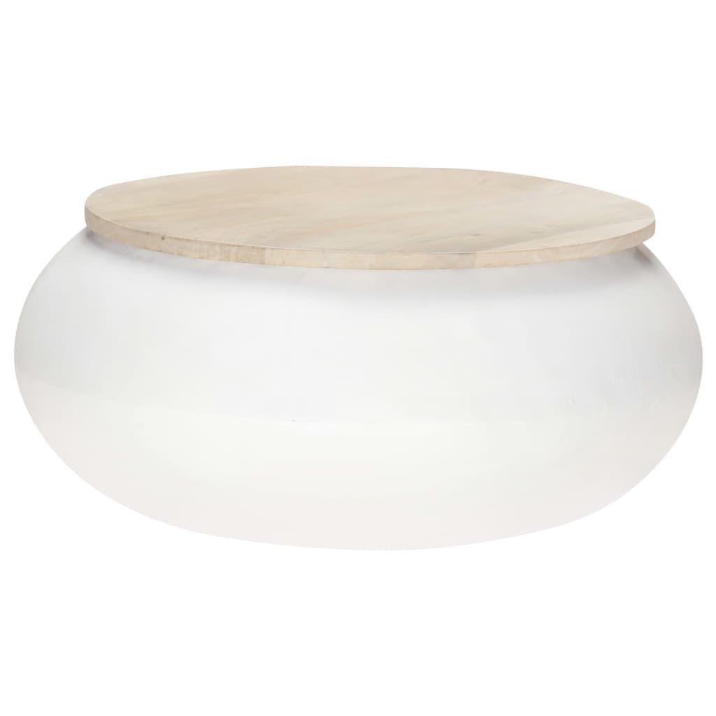 vidaXL Coffee Table White 68x68x30 cm Solid Mango Wood