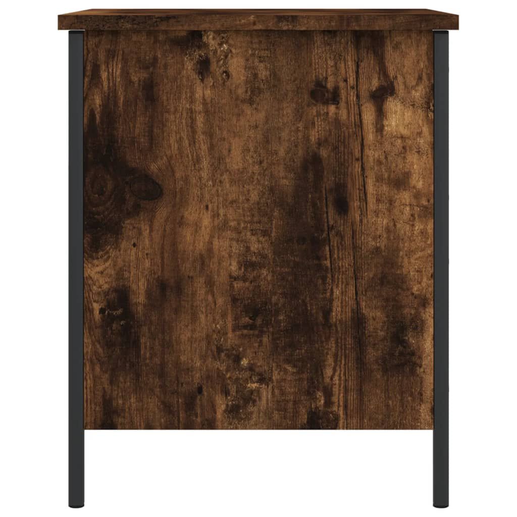 vidaXL Storage Bench Smoked Oak 40x42.5x50 cm Engineered Wood