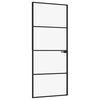 vidaXL Interior Door Black 83x201.5 cm Tempered Glass&Aluminium