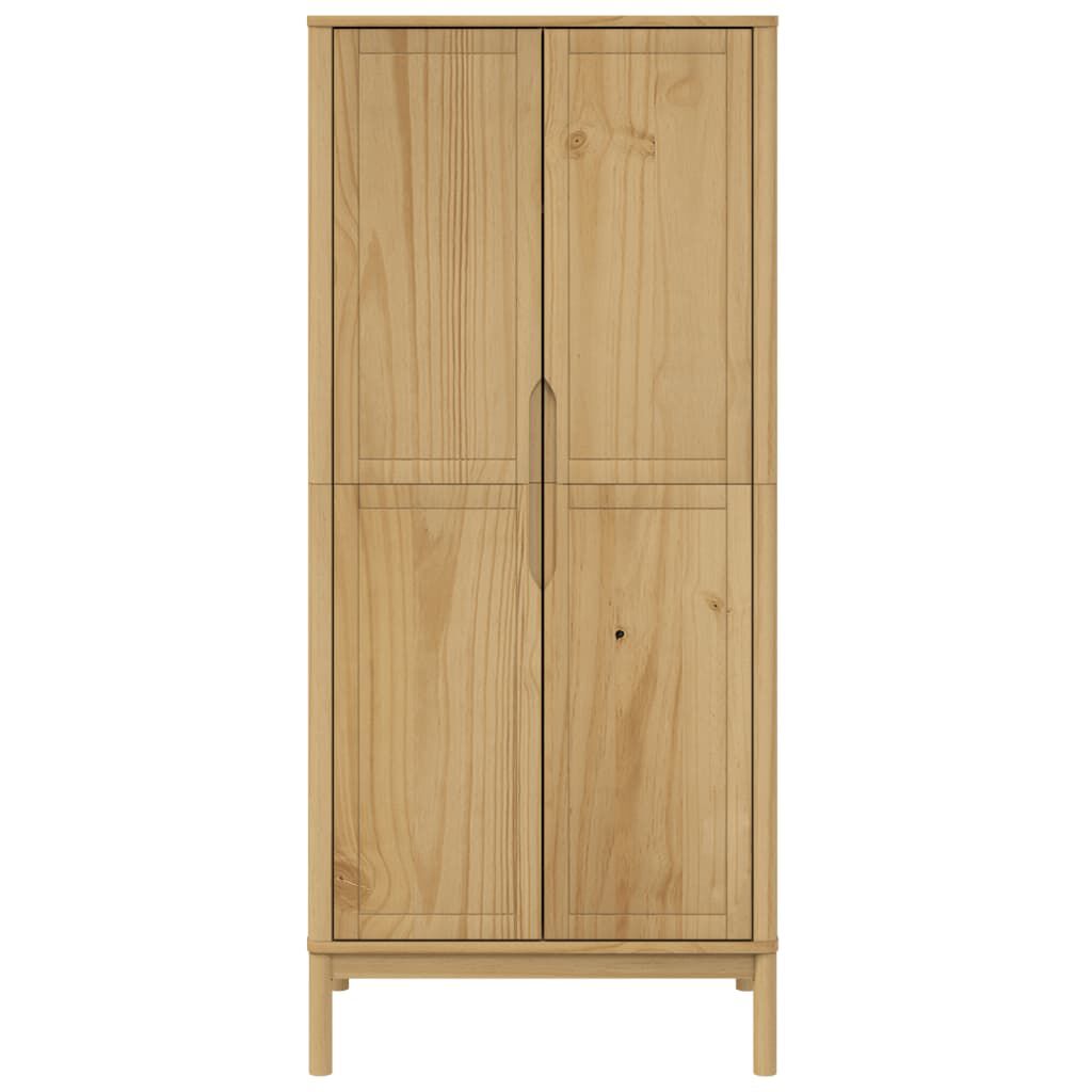 vidaXL Wardrobe FLORO Wax Brown 77x53x171 cm Solid Wood Pine
