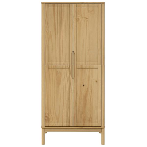 vidaXL Wardrobe FLORO Wax Brown 77x53x171 cm Solid Wood Pine
