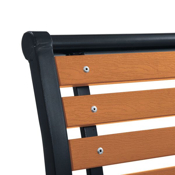 vidaXL Garden Chairs 2 pcs Steel and WPC Black and Brown